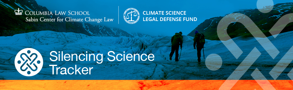 Web banner for the Silencing Science Tracker